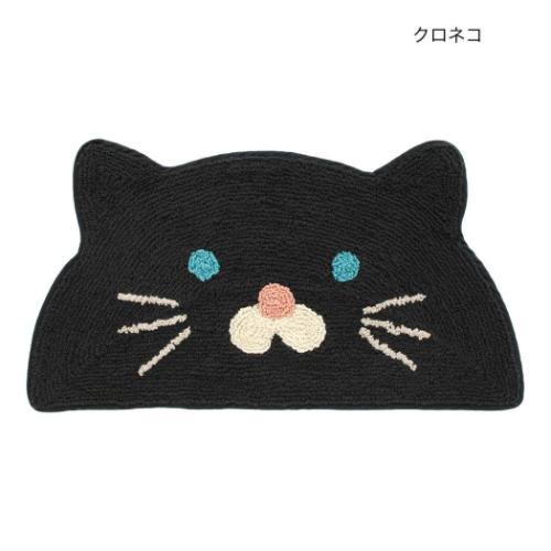 アニマルグッズ フロアマット マット セミサークル アニマル クロネコ ねこ インテリア雑貨 グッズ