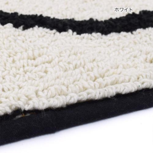 フロアマット マット セミサークル スマイル ホワイト BE HAPPY インテリア雑貨 グッズ