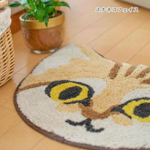 アニマルグッズ フロアマット マット スナネコフェイス ねこ インテリア雑貨 グッズ