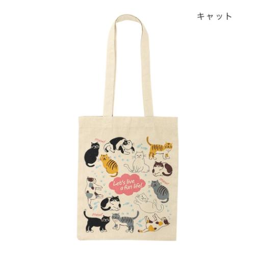 アニマルグッズ トートバッグ バッグプリントトート キャット ねこ 手提げかばん グッズ メール便可