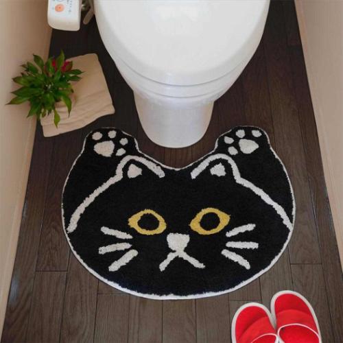 アニマルグッズ フロアマット マット バンザイアニマル クロネコ ねこ インテリア雑貨 グッズ