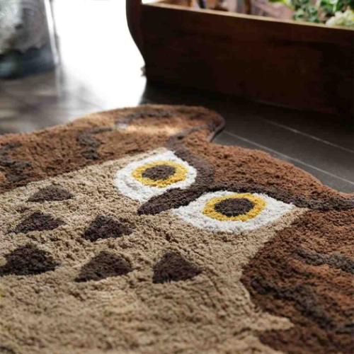 アニマルグッズ フロアマット マット バンザイバード ミミズク アニマル インテリア雑貨 グッズ