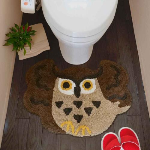 アニマルグッズ フロアマット マット バンザイバード ミミズク アニマル インテリア雑貨 グッズ