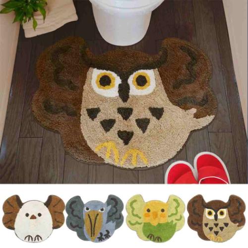 アニマルグッズ フロアマット マット バンザイバード ミミズク アニマル インテリア雑貨 グッズ