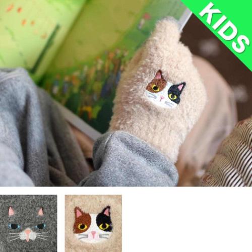 アニマルグッズ 手袋 スマホ手袋 キッズ チャコールネコ ねこ 5本指タイプ ウォーマー雑貨 グッズ