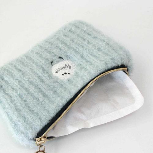 アニマルグッズ ミニポーチ ポーチ カイロケース シマエナガ ライトブルー アニマル コスメポーチ グッズ メール便可