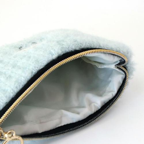 アニマルグッズ ミニポーチ ポーチ カイロケース シマエナガ ライトブルー アニマル コスメポーチ グッズ メール便可