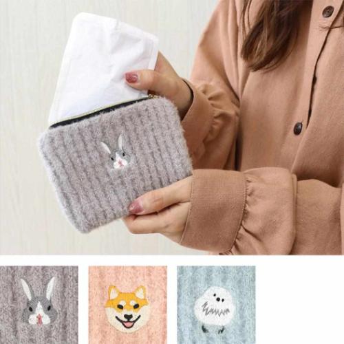 アニマルグッズ ミニポーチ ポーチ カイロケース シマエナガ ライトブルー アニマル コスメポーチ グッズ メール便可