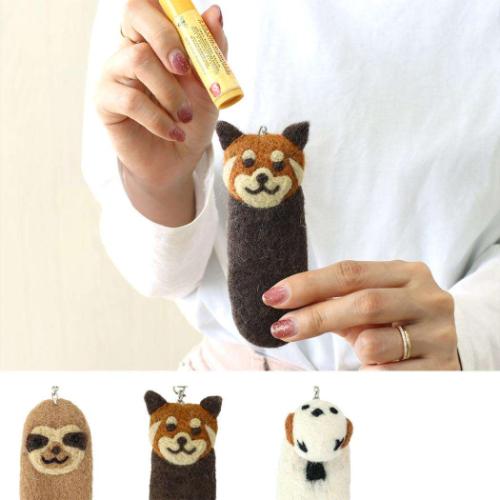アニマルグッズ ミニポーチ リップクリームホルダー アニマルー シマエナガ アニマル リップケース グッズ