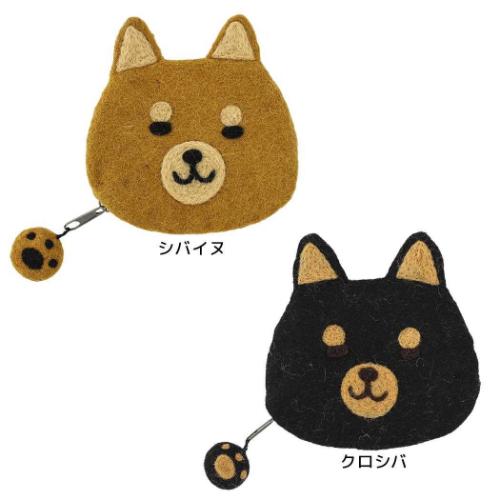 アニマルグッズ ミニポーチ シェイプポーチ いぬ コスメポーチ グッズ メール便可