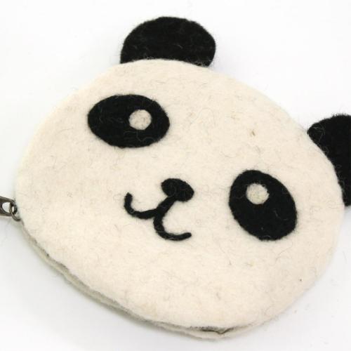 アニマルグッズ ミニポーチ シェイプポーチ パンダ アニマル コスメポーチ グッズ メール便可