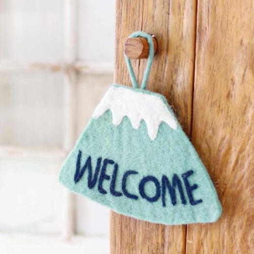インテリア雑貨 フェルトサイン ウェルカム フジサン おしゃれ 玄関 グッズ メール便可