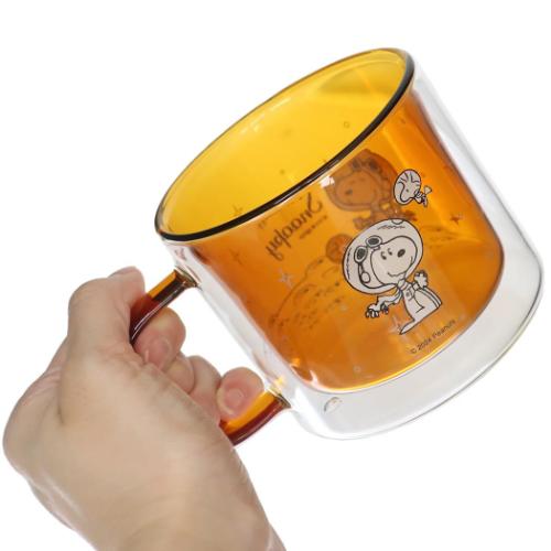 スヌーピー マグカップ ダブルウォールグラス アストロスヌーピー ピーナッツ キャラクター グッズ