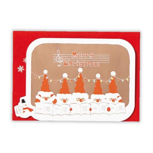 クリスマスカード キュートカード 立体カード うたうサンタ2 メッセージカード グッズ メール便可