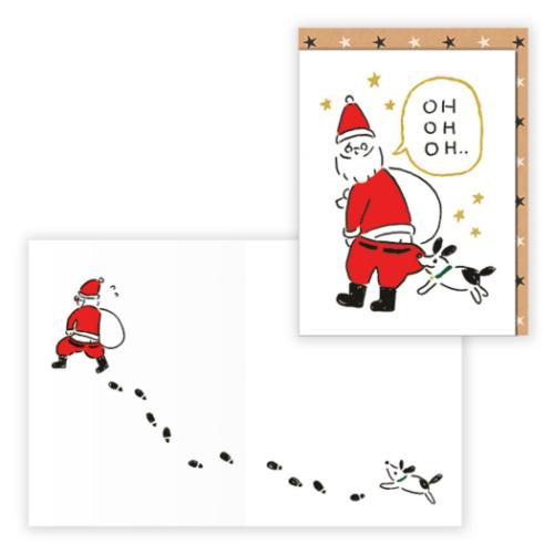 クリスマスカード 二つ折りカード おっサンタと犬2 メッセージカード グッズ メール便可