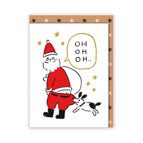 クリスマスカード 二つ折りカード おっサンタと犬2 メッセージカード グッズ メール便可