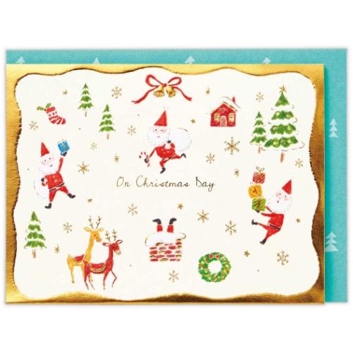 クリスマスカード キュートカード 立体カード Xmas P サンタ2 メッセージカード グッズ メール便可