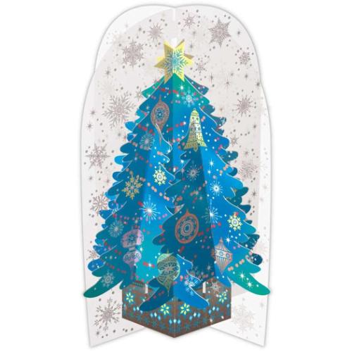 クリスマスカード クリスマスツリーカード 立体カード ブルースノーツリー メッセージカード グッズ メール便可