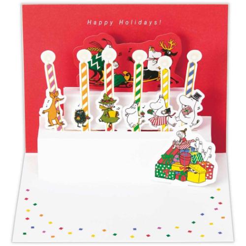 ムーミン クリスマスカード 立体カード MOクリスマスキャンドル 北欧 メッセージカード キャラクター グッズ メール便可
