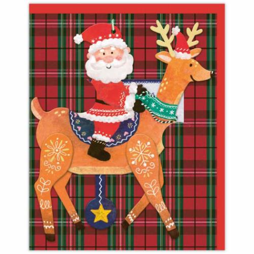 クリスマスカード 飾って楽しめるカード 立体カード マリオネットサンタ メッセージカード グッズ メール便可