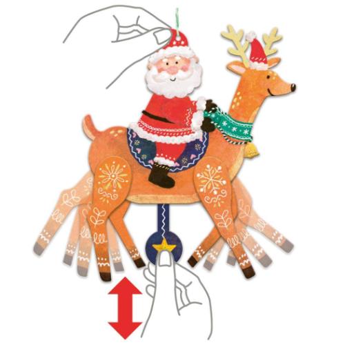 クリスマスカード 飾って楽しめるカード 立体カード マリオネットサンタ メッセージカード グッズ メール便可