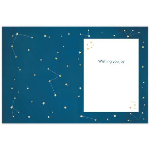 クリスマスカード 海外デザインカード 夜空を飛ぶサンタ メッセージカード グッズ メール便可