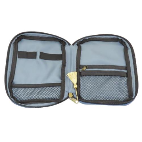 ムーミン コスメポーチ レザーxコットン マルチポーチ スナフキン ネイビー 北欧 キャラクター グッズ