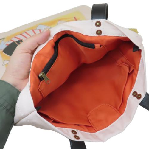 ムーミン トートバッグ レザーxコットン PCトート パパママ ブラック 北欧 キャラクター グッズ