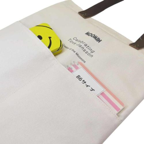 ムーミン トートバッグ レザーxコットン PCトート スナフキン ネイビー 北欧 キャラクター グッズ