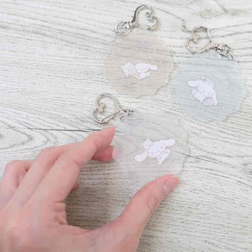 シナモロール キーリング アクリルキーホルダー WH サンリオ キャラクター グッズ メール便可