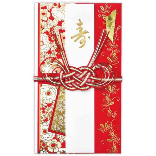 祝儀袋 ご結婚御祝 たとう 寿モダンキモノ赤 ご祝儀袋 短冊付き グッズ メール便可