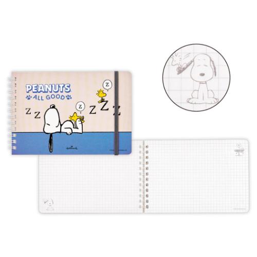 スヌーピー リングノート 横型リングノート Peanuts All Good SNAG REST ピーナッツ キャラクター グッズ メール便可
