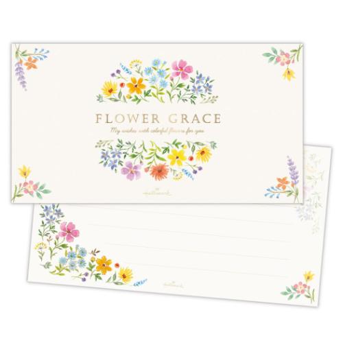 便箋 一筆箋 フラワーグレイス おしゃれ グッズ メール便可