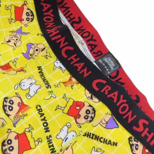 クレヨンしんちゃん 男性用下着 ボクサーブリーフ チェック アニメキャラクター グッズ メール便可
