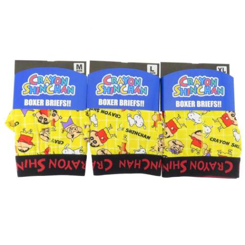 クレヨンしんちゃん 男性用下着 ボクサーブリーフ チェック アニメキャラクター グッズ メール便可