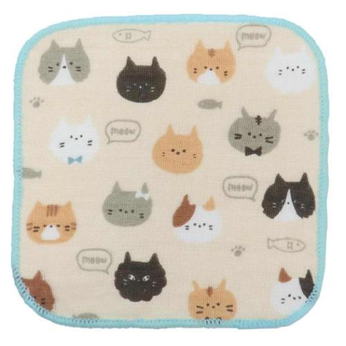 ミニタオル ガーゼミニミニタオル15cm ねこちゃんず 新学期準備雑貨 グッズ メール便可