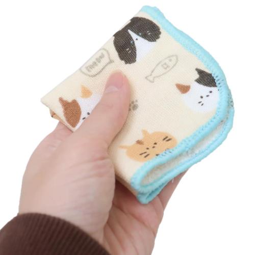 ミニタオル ガーゼミニミニタオル15cm ねこちゃんず 新学期準備雑貨 グッズ メール便可
