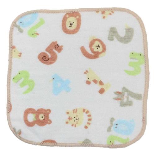 ミニタオル ガーゼミニミニタオル15cm アニマルナンバー 新学期準備雑貨 グッズ メール便可