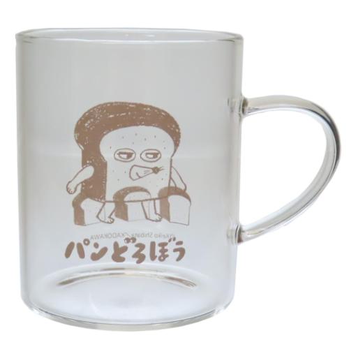 パンどろぼう マグカップ 耐熱ガラスマグ ブラウン 絵本キャラクター グッズ