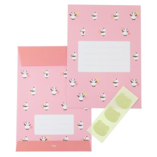 パンダコパンダ レターセット ダイカットレターセット ピンク キャラクター グッズ メール便可