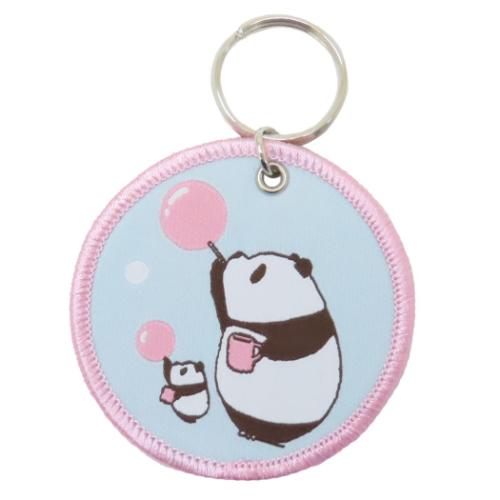 パンダコパンダ キーリング 織ネームキーホルダー ブルー キャラクター グッズ メール便可