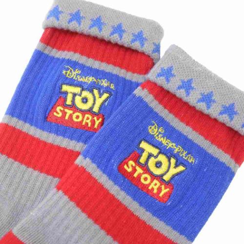 トイストーリー 女性用靴下 カラフルラインソックス レディース ロゴ ディズニー キャラクター グッズ メール便可
