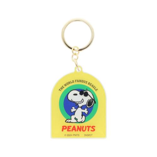スヌーピー キーリング レイヤーアクリルキーホルダー PNVC イエロー ピーナッツ キャラクター グッズ メール便可