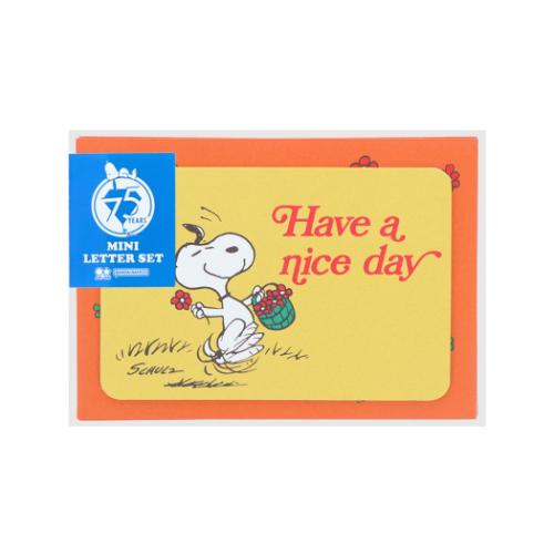 スヌーピー 手紙セット ミニレターセット PN75周年2 イエロー ピーナッツ キャラクター グッズ メール便可