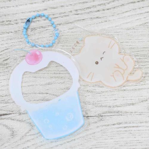 MOGUNYAN キーチェーン おきがえキーホルダー クリームソーダ かわいい グッズ メール便可