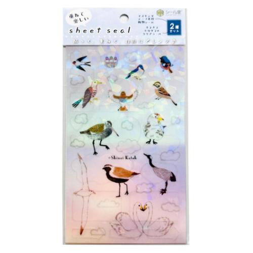 Shinzi Katoh シンジ カトウ シールシート 重ねて楽しいシートシール オーロラ＆マジックアワーx世界の渡り鳥 メール便可