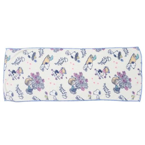 スヌーピー 速乾フェイスタオル クイックドライビッグフェイスタオル ロングタオル Loves NATURE ピーナッツ キャラクター グッズ