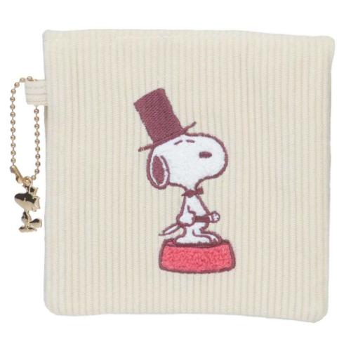 スヌーピー フラットポーチ ミニポーチ IVORY ピーナッツ キャラクター グッズ メール便可