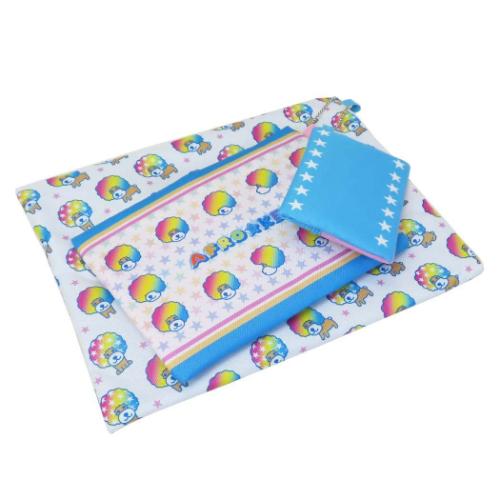 アフロ犬 平ポーチ大中小3点セット 3連ポーチ サンエックス キャラクター グッズ メール便可