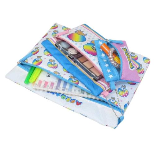 アフロ犬 平ポーチ大中小3点セット 3連ポーチ サンエックス キャラクター グッズ メール便可